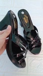 Dép nữ cao gót mẫu lê đan chéo gót vuông 7 phân bền đẹp Thời Trang Trung Niên KH 08