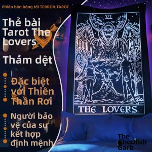 VIKAMA Dark Gothic Tarot Card Lover Tapestry Polyester Trang Trí Tường Cho Phòng Khách Thiền Chủ Đề Bí Ẩn Phòng Tiệc