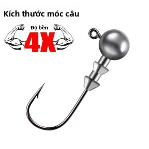 WODJYJ 10 Bộ Vít Ren Câu Cá Jig Đầu Móc 3.5g/5g/7g/10g/14g Thép Gai Hợp Kim Móc Sắc Nét Cho Mềm Mồi Dụ Con Giun Đại Dương Câu Cá Trên Vách Đá