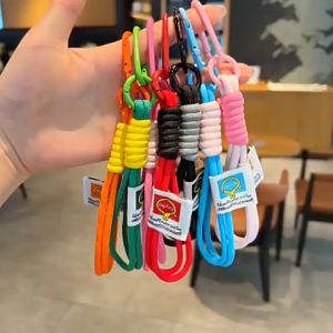 Nylon Braided Rope Keychain Outdoor Anti-Lost Phone Strap for Backpack