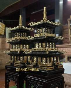 đèn thờ tháp 3 tầng gỗ hương cao 61 81 1m ( giá bán 1 đôi )
