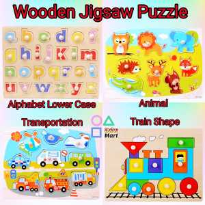 Wooden Jigsaw Puzzles ABC Alphabet Numbers (Papan Kayu Huruf ABC Nombor) 木制拼图 ABC 字母数字