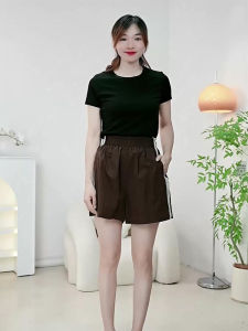 Summer Casual Pants Womens Short Style Commute Fashion Natural Waist Regular Thickness Non-Fleece Short Length Other Fabric