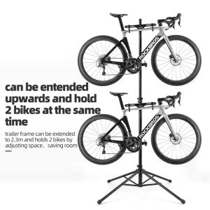 ROCKBROS Bicycle Repair Stand Adjusted Extended Aluminum Alloy Cycling Parking Stand Anti-slip MTB Road Bike Display Rack