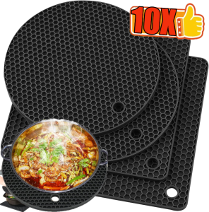 10pcs Silicone Trivet Pot Mat / Silicone Pot Holders for Hot Pan and Pot Pads / Heat Resistant Counter Mats for Tables