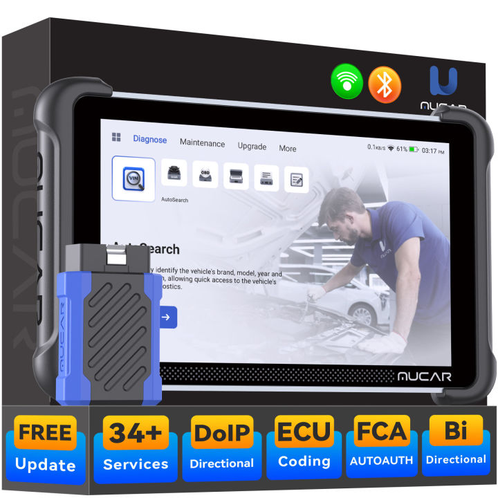 MUCAR 892BT Auto OBD2 Scanner CANFD DOIP Full System Actuator Test 34 Reset IMMO Lifetime Update Car Diagnostic Tool