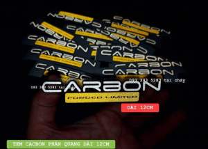 [ 1 MIẾNG] TEM CACBON FORGED DÀI 12CM PHẢN QUANG