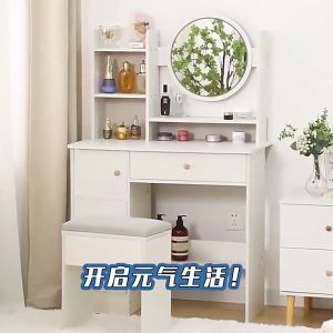 Makeup Table LED Dresser With Mirror Vanity Table Household Dressing Table With Drawe