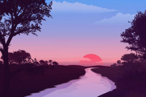 500/1000/1200/2000PCS Jigsaw Puzzle Serene Sunset Over Calm River With Trees Print For Adults Perfect Gift For Art Lovers