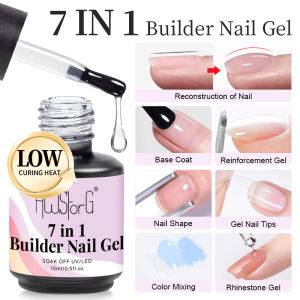 AWStorG 15ML Low Curing Heat Builder Nail Gel Polish In A Bottle Clear Construction Gel for Extension Manicure Nails Art Design