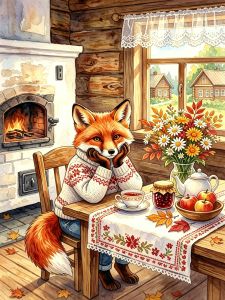 HUACAN Diamond Art Fox Animal Wall Decor Diamond Painting Mosaic Winter Handicrafts 5d Diy Full Kits Square Round Rhinestones