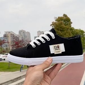 WALKINGSHOW New Korean casual shoes womens flat canvas shoes#9927