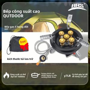 Bếp Gas Cắm Trại Di Động BRS-201A 16000W Bếp Đốt Gas Propane Butan Áp Suất Cao Với Hệ Thống Đánh Lửa Piezo Bếp Ngoài Trời Khẩn Cấp Bằng Thép Không Gỉ Dành Cho 3-5 Người