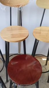 Ghế Quầy Bar Mặt Gỗ Cao Su Khung Sắt Tĩnh Điện(456075)Cao Cấp Các kích thước Ghế Quầy Bar Có Tựa Lưng Ghế Quầy Bar Thiết Kế Hiện Đại - Lazada