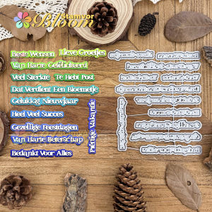 Original Common Practical Dutch Layers Blessing Phrases Titles Metal Cutting Dies Scrapbooking Decorative Embossing