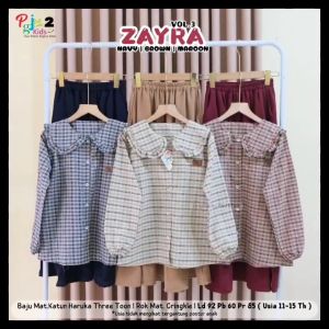 COD Setelan Anak Remaja Perempuan Atasan Blus Dan Rok Panjang Usia 11-15T Zayraa Vol3 Set Rok