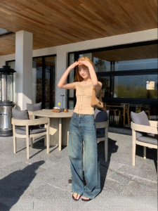NIHAOKANONG | Quần jeans ống đứng dáng suông dành cho nữ