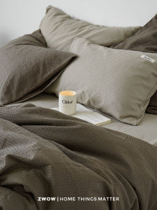 Zwow Premium Cotton Bedding Set Baby Standard Four Piece Bedding Set Pure Cotton Nordic Style Flat Sheet Dust Cover