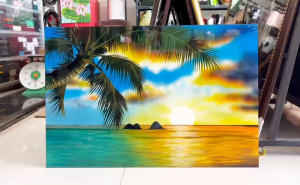 Tranh sơn mài đồng quê cao cấp size 60x90 cm thích hợp trang trí làm quà tặng...