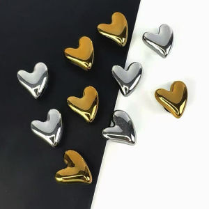 10/20PCS Shoe Charms Set Gold Silver Electroplated Heart-shaped Design Shoe Decora Buckle for Sandals Clogs DIY Accessories Gift