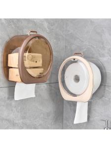 Simple Plastic Tissue Box Wall Mounted Bathroom Jewelry Storage Box Waterproof No Drilling Required Luxury Toilet Paper Holder
