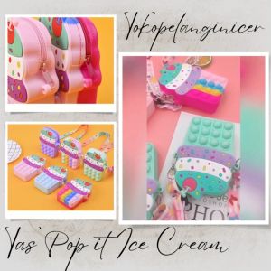 TPN Tas Pop it Ice Cream / Tas Pop It Cup Cake / Tas Pop It Anak Perempuan / Tas Pop It Selempang Bag Lucu Unik Anak Viral