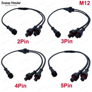 [Cornflower]1Pcs M12 2 3 4 5 Pin Waterproof 1 Male to 2 Female / 3Female & Splitter Cable Adapter Plug IP65 for LED Strips Light Connector