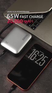 【 CCC】UKIKI Powerbank 20000mAh พาวเวอร์แบงค์ ชาร์จเร็ว PD65W สายType-C พอร์ต Type-C ชาร์จ Laptop ได้รุ่น K20
