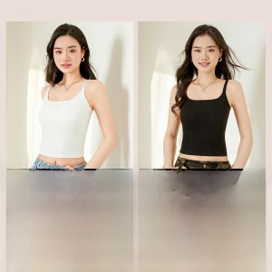 MiiOW | เสื้อกล้ามสายเดี่ยวแบบสวมใส่ในฤดูใบไม้ผลิและฤดูร้อนสำหรับผู้หญิง เสื้อชั้นในแบบมีแผ่นเสริมหน้าอก เสื้อคลุมหลังสวย เสื้อชั้นในไร้โครง เสื้อชั้นในแบบมีโครง