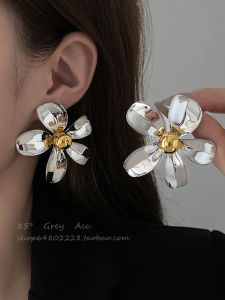 Exaggerated Large Flower Metal Earrings: High-End Sensation & Luxury Personality Accessories