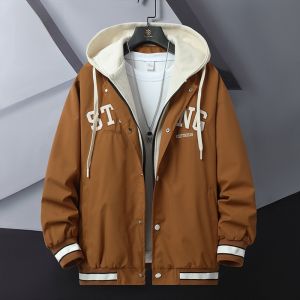 ROMON | Lormen Mens Jacket Cotton Padded Hooded Coat Youth Fashion Outerwear Large Size Autumn Winter New Style Warmth Comfortable Fit