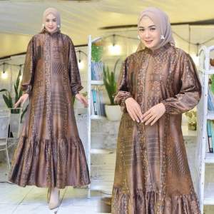 Gamis Etnik Silk Premium Motif Terbaru Elegan Mewah