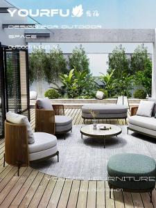 Nordic Style Outdoor Sofa Chair Wicker Furniture for Courtyard Garden Villa Sunshade Waterproof Casual Balcony Seat