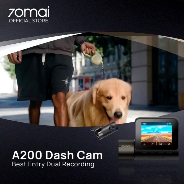 [New Launch] 70mai Dashcam A200 Dual Channel 1080P Full HD+ HDR | 24H ...
