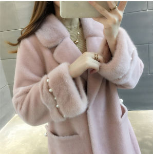 New 2023 Womens Mid-Length Wool Fur Coat Thickened Integrated Skin And Fur Warm Long Sleeve Outerwear Premium Quality