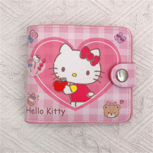 ULEEK  Sanrio Hello Kitty Wallet Kawaii PU Leather Kuromi Anime My Melody Cute Student Purse Pink Girlish Pocketbook Card Bag