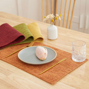 30X46 CM Linen Solid Color Dining Table Mat Fashion Style Western Dining Table Bowl Cup Rectangle Placemats Table Decoration