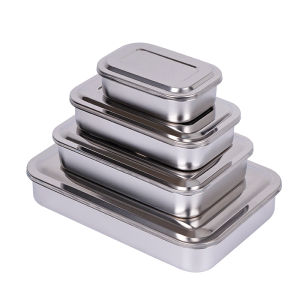 เครื่องมือทันตกรรมถาดพร้อมฝาปิดสแตนเลสอุปกรณ์ผ่าตัดเครื่องมือทางการแพทย์กล่องฆ่าเชื้อฆ่าเชื้อคอนเทนเนอร์ใหม่