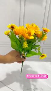 bunga matahari / sun flower artificial / bunga hias plastik matahari