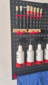 black.No-drill. Pegboard Wall Organizer.Suitable for kitchens garages and offices
