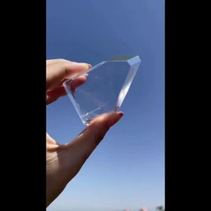 1 Piece White smelting Quartz Faceted Free Shape Crystal Ornament - Elegant Transparent Stone Home and Office Decor