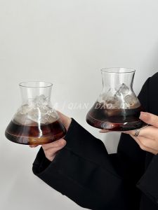 Retro Niche Design Closed Flat Belly Cup Coffee Cup Latte Cup Ice American Cup High Appearance For Home Beverage Cup