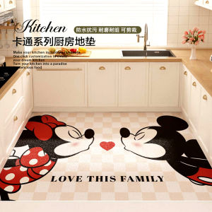 Waterproof Oil-resistant Kitchen Door Mat Cartoon Anti-soil Carpet Home Customizable Foot Pad Modern Simple Style Square Polyester Fiber