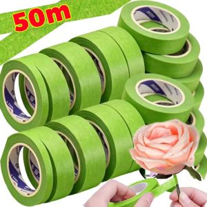 50M Green Masking Tape for Painters Easy Tear Clean Removal for Wall and Car Painting Oil Painting Edges Trim Ceilings Handicraft Making