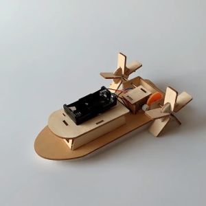 Mainan Kapal Rakit Elektrik Puzzle DIY Rakit Perahu Kayu Elektrik Untuk DIY Anak