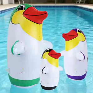 Penguin Inflatable Balloon Rocking Tumbler Floating pool toys Boxing and water park activities