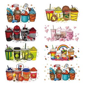 Waterproof Crystal Logo Cup Stickers Cartoon Print Colorful Decorative Labels Glass Decals Seamless Sports Style Home Decor