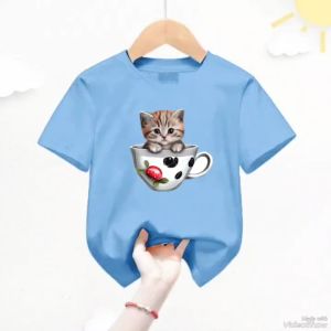 Atasan Kaos Anak KUCING GELAS Usia 1-12 Thn