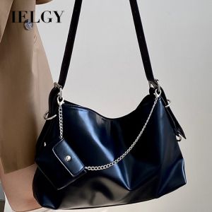 IELGY กระเป๋าสะพายไหล่ผู้หญิงไหล่ข้างเดียวสำหรับผู้หญิงสไตล์ย้อนยุคความจุขนาดใหญ่