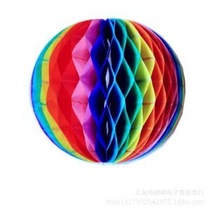 15/20/25/30cm Color Honeycomb Paper Flower Ball Rainbow Paper Balls Decorative Paper Lantern Balls Wedding Birthday Baby Shower